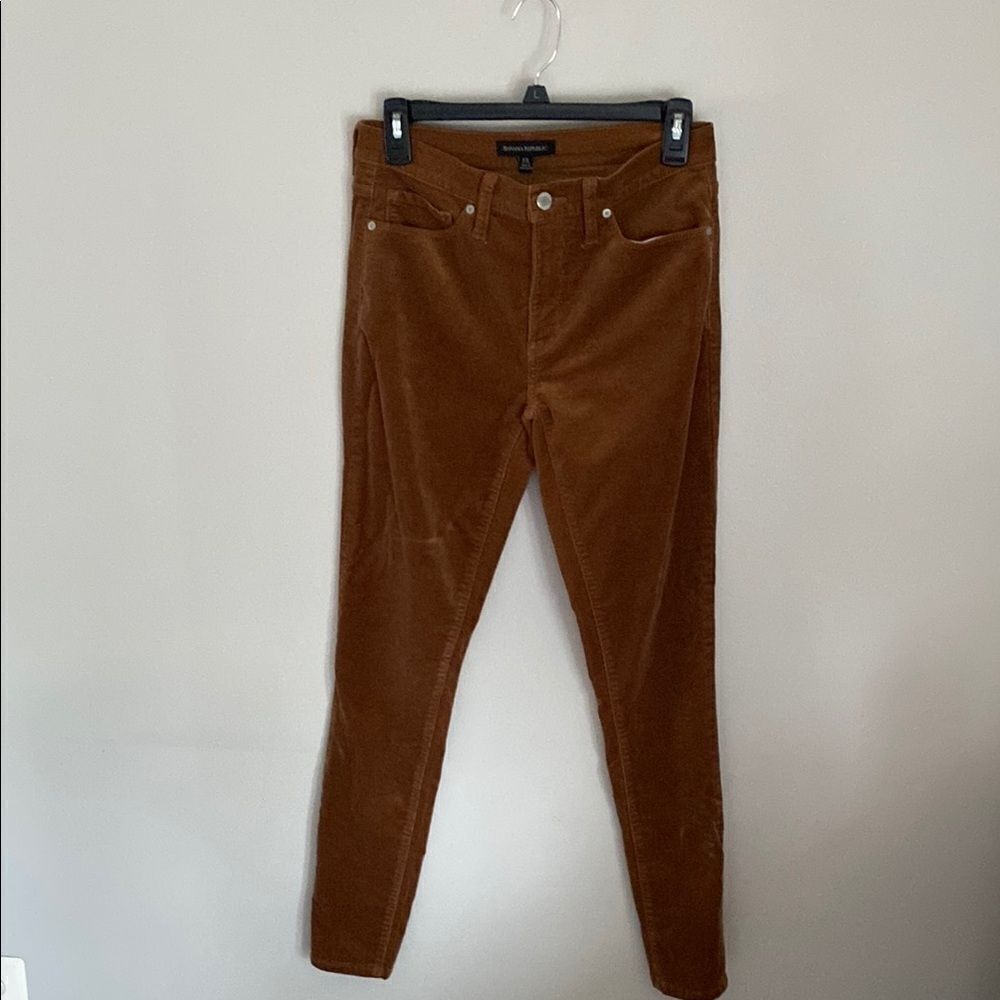 Banana Republic Corduroy Pants Size 27L Rust Brown Slim Skinny Fit